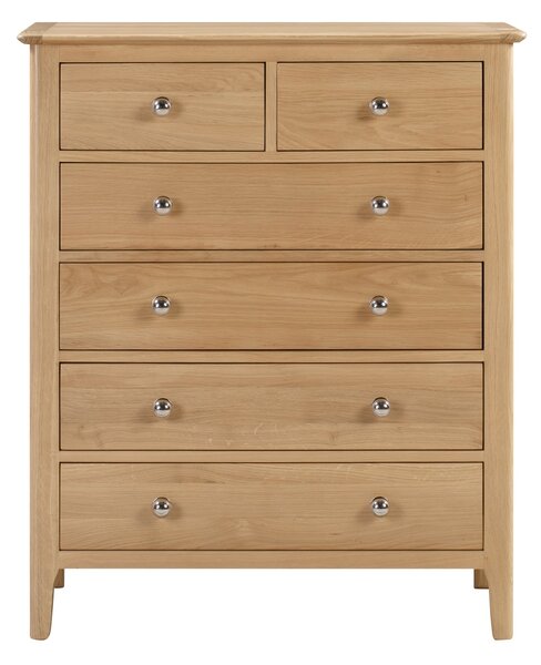 Cotswold 6 Drawer Chest, Oak Brown