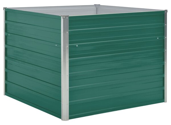 Raised Garden Bed 100x100x77 cm Galvanised Steel Green