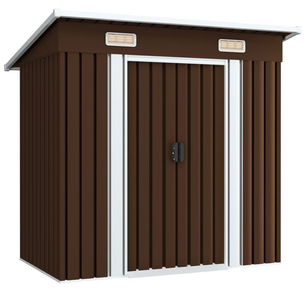 Garden Storage Shed Brown 194x121x181 cm Steel