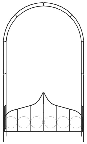 Garden Arch with Gate Black 138x40x238 cm Iron