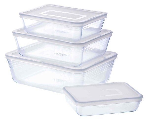 Pyrex Cook & Freeze Rectangular 4 Piece Food Storage Set - White