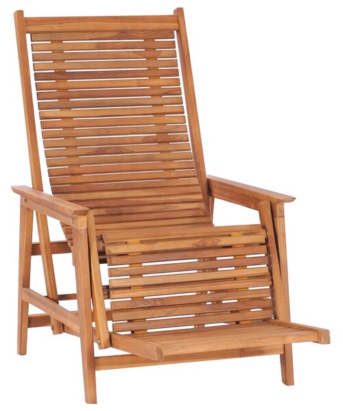 Garden Lounge Chair with Footrest Solid Teak Wood