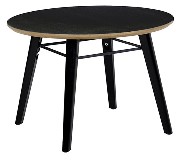 Leeds Black Wooden Lamp Table Round With Black Legs