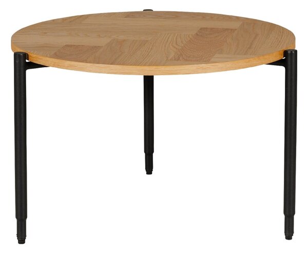 Niles Wooden Lamp Table Round In Natural Oak