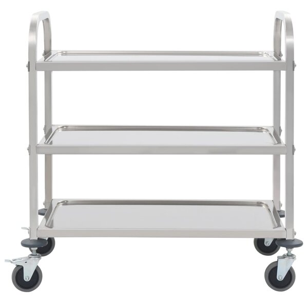 3-Tier Kitchen Trolley 95x45x83.5 cm Stainless Steel