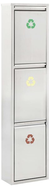 Recycle Dustbin Silver Stainless Steel 24 L