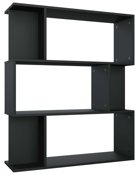 Book Cabinet/Room Divider Black 80x24x96 cm Engineered Wood