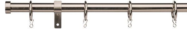 Trinity Satin Steel Extendable Curtain Pole Dia. 16/19mm Silver