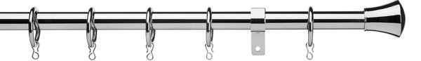 Trumpet Extendable Metal Curtain Pole Dia. 16/19mm Chrome