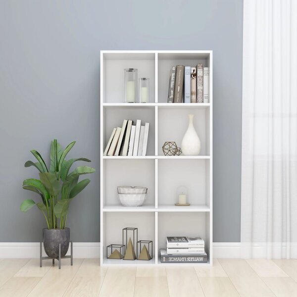 Book Cabinet/Sideboard High Gloss White 66x30x130 cm Engineered Wood
