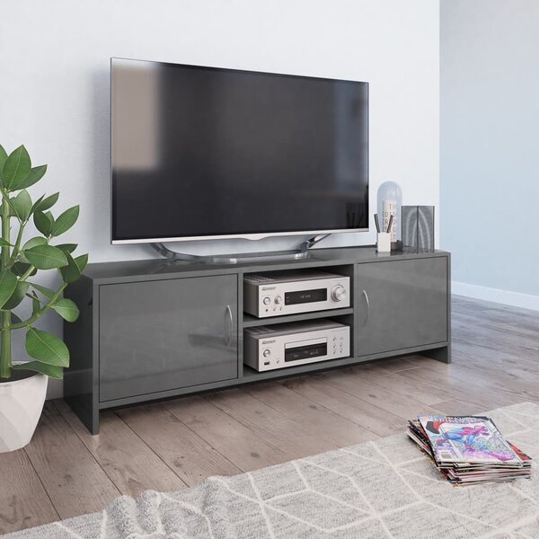 TV Cabinet High Gloss Grey 120x30x37.5 cm Engineered Wood
