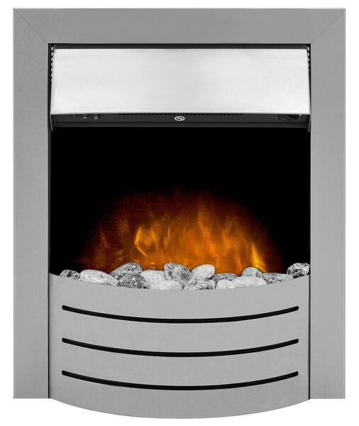 Adam Comet Electric Fire with Inset Fitting - Brushed Steel