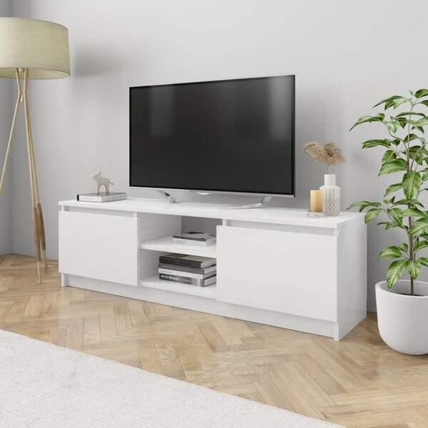 TV Cabinet High Gloss White 120x30x35.5 cm Engineered Wood