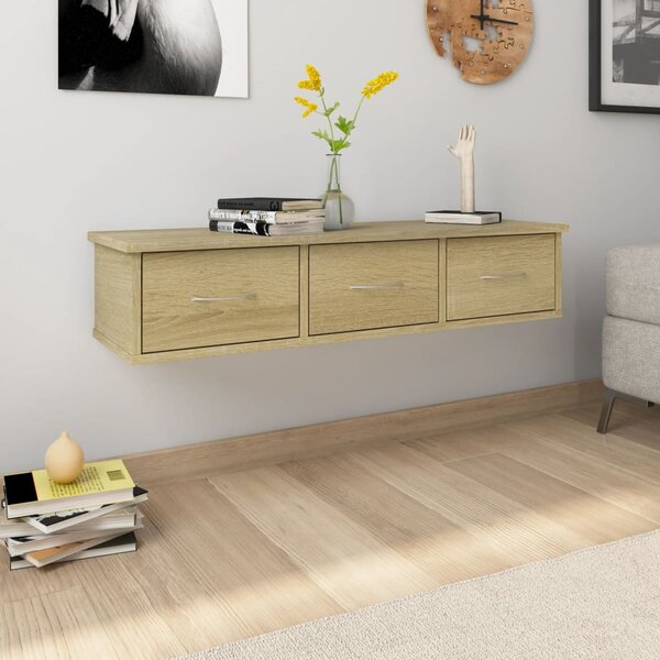 Wall-mounted Drawer Shelf Sonoma Oak 88x26x18.5 cm Engineered Wood