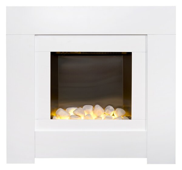 Adam Brooklyn Electric Fire Suite with Flat to Wall Fitting - White