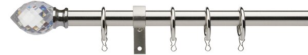 Teardrop Extendable Metal Curtain Pole Dia. 16/19mm Silver