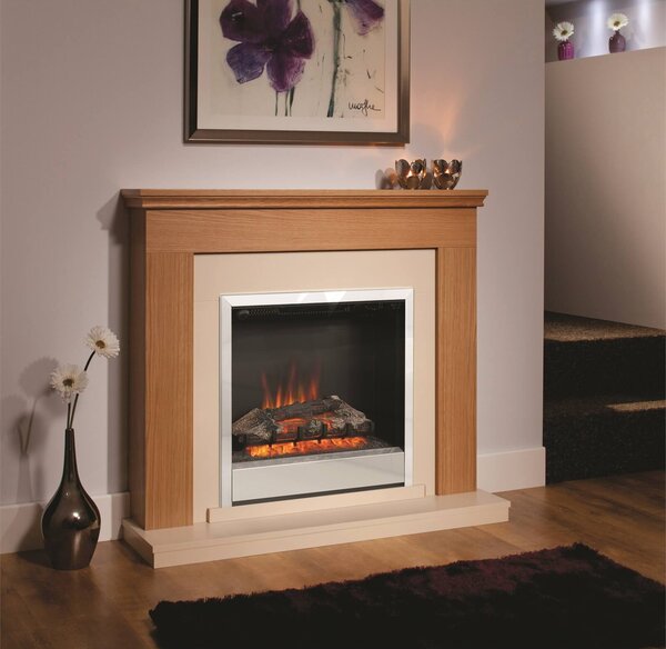 Be Modern Durham Electric Fire Suite with Flat to Wall Fitting - Natural Oak