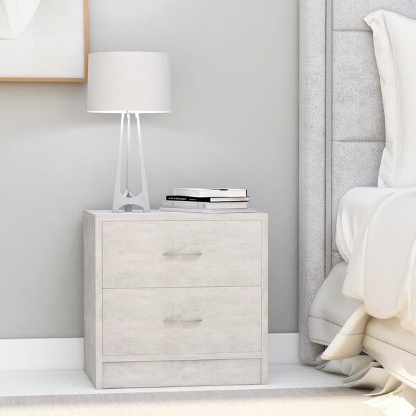 Bedside Cabinet Concrete Grey 40x30x40 cm Engineered Wood
