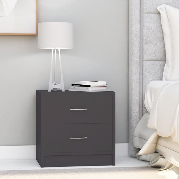 Bedside Cabinets 2 pcs Grey 40x30x40 cm Engineered Wood