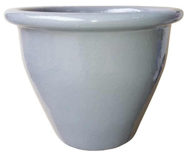 Malay Glazed Grey Plant Pot - 19cm