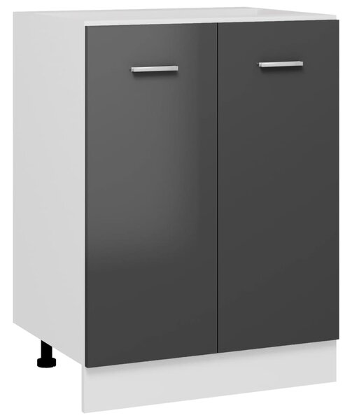 Bottom Cabinet High Gloss Grey 60x46x81.5 cm Engineered Wood