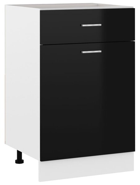 Drawer Bottom Cabinet High Gloss Black 50x46x81.5 cm Engineered Wood