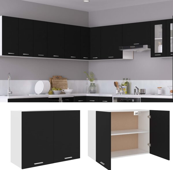 Hanging Cabinet Black 80x31x60 cm Engineered Wood