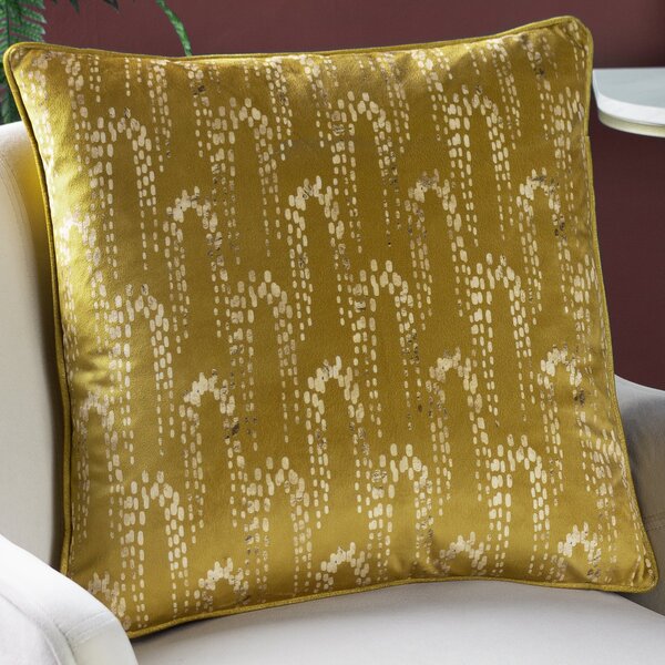 Furn. Wisteria Velvet 50cm x 50cm Filled Cushion Chartreuse