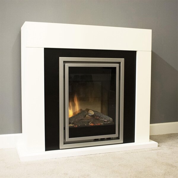Suncrest Dallas Electric Fire Suite with Flat to Wall Fitting - White & Black