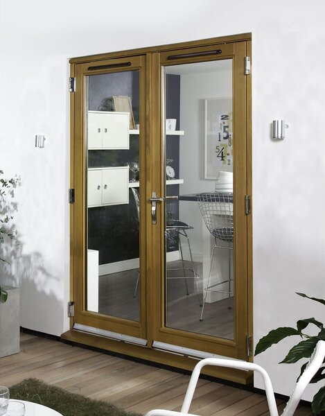 Canberra Laminated Oak Pre-Finished French Doorset - 1800mm Wide