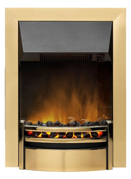 Dimplex Kansas Optiflame Electric Fire with Inset Fitting - Brass & Black