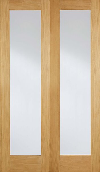 Pattern 20 Internal Glazed Unfinished Oak 1 Lite Pair Doors - 1067 x 1981mm