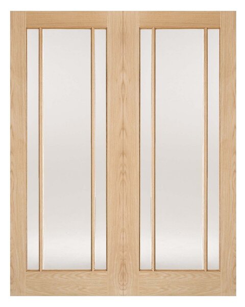 Lincoln Internal Glazed Unfinished Oak 3 Lite Pair Doors - 1067 x 1981mm