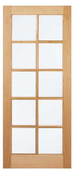SA Internal Glazed Unfinished Oak 10 Lite Door - 762 x 1981mm