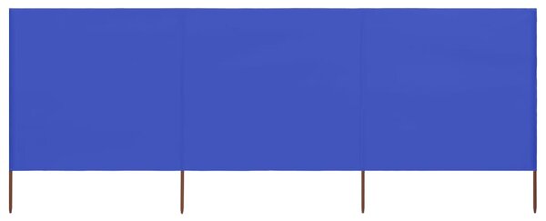 3-panel Wind Screen Fabric 400x120 cm Azure Blue