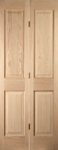 4 Panel White Oak Veneer Internal Bi-Fold Door - 610mm Wide