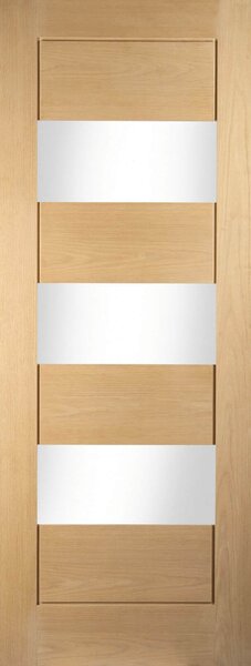 Horizontal 3 Lite White Oak Veneer Internal Door - 610mm Wide