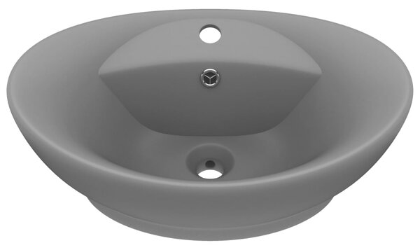 Luxury Basin Overflow Oval Matt Dark Grey 58.5x39 cm Ceramic