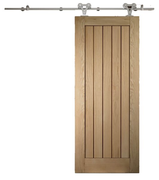 Cottage Oak Sliding Barn Door with Elegant Track 2073 x 862mm
