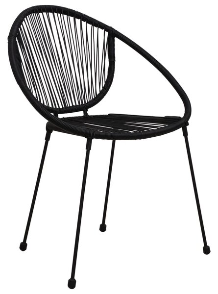 Garden Chairs 2 pcs PVC Rattan Black