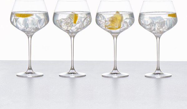 Set of 4 Connoisseur Crystal Glass Gin Glasses Clear