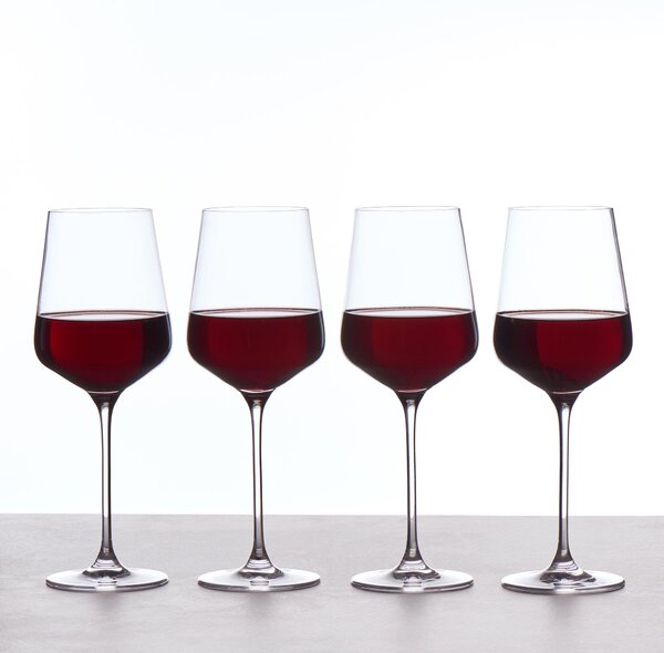 Set of 4 Connoisseur Crystal Glass Large Red Wine Glasses Clear