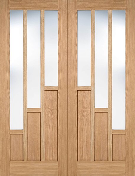 Coventry Internal Glazed Prefinished Oak 3 Lite Pair Doors - 1220 x 1981mm