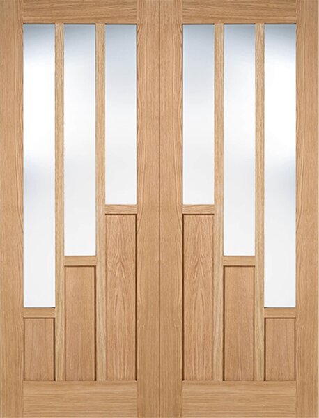 Coventry Internal Glazed Prefinished Oak 3 Lite Pair Doors - 1524 x 1981mm