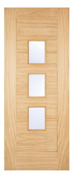 Arta External Glazed Unfinished Oak 3 Lite Door - 838 x 1981mm