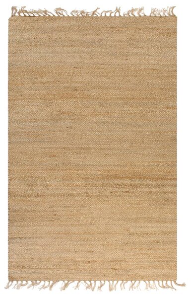Hand-Woven Jute Area Rug 120x180 cm Natural