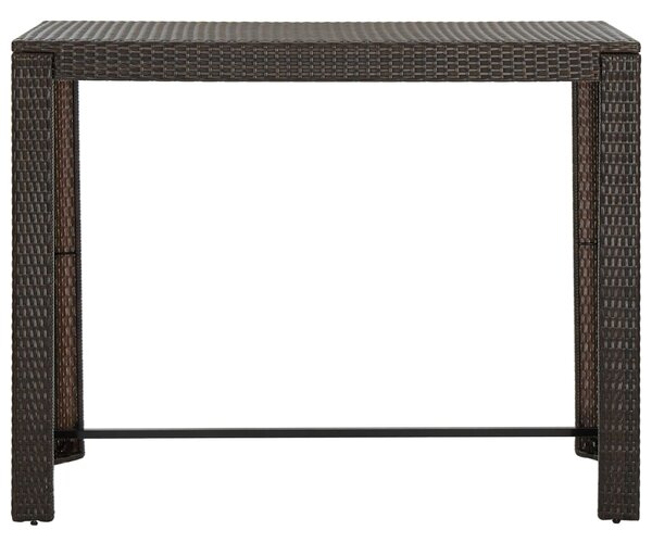 Garden Bar Table Brown 140.5x60.5x110.5 cm Poly Rattan