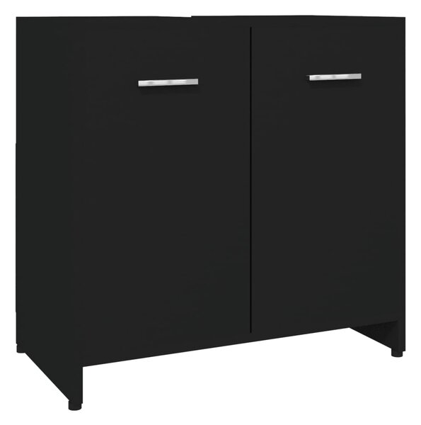 Bathroom Cabinet Black 60x33x61 cm Engineered Wood