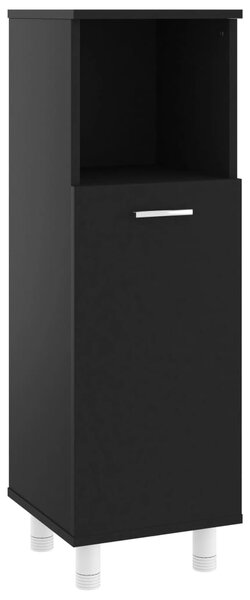 Bathroom Cabinet Black 30x30x95 cm Engineered Wood