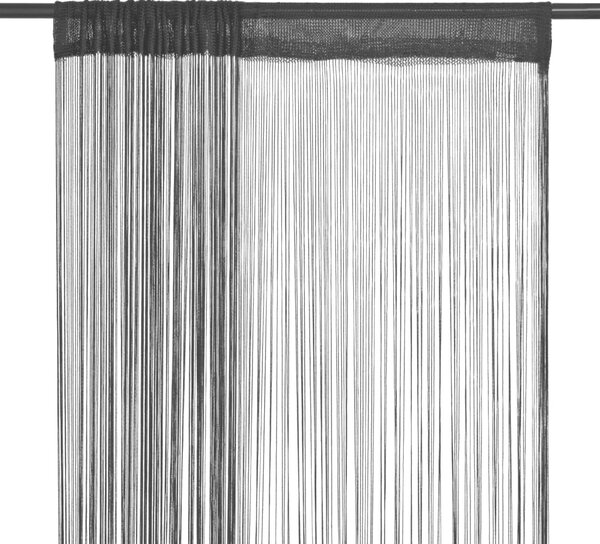 String Curtains 2 pcs 140x250 cm Black